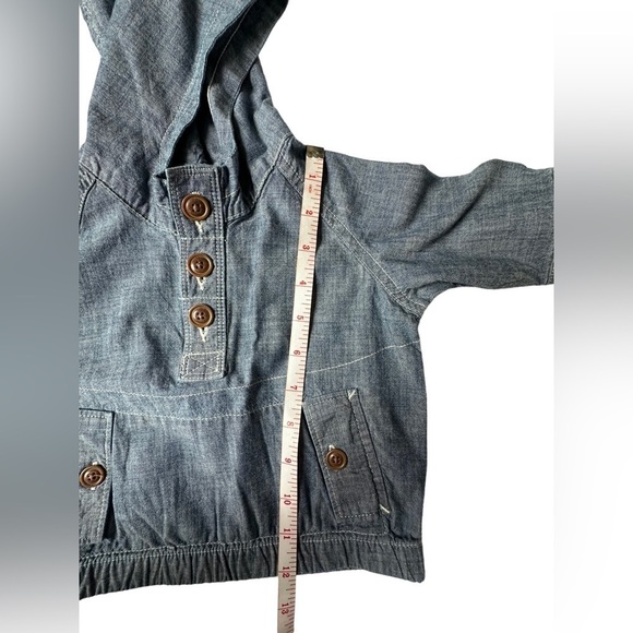 Baby GAP Chambray Pull Over Jacket with Hood Size 0-6 months - Picture 6 of 10